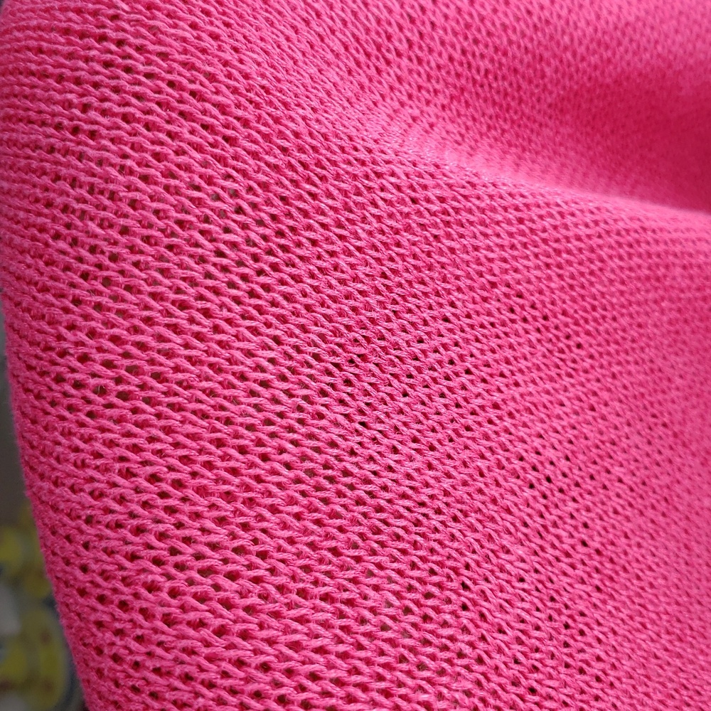 Eileen Fisher Open Knit Crew Neck Pullover Sweater Size L Hot Pink Feminine - Picture 12 of 12